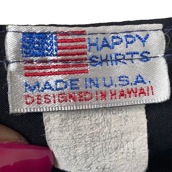 Vintage Happy Shirts Board Shorts USA Hawaiian Blue Paisley Green Panel Sz 36 - Picture 4 of 6